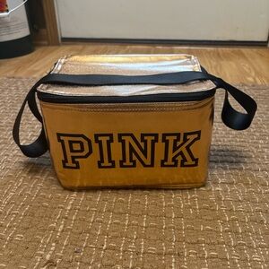 Gold Insulated Lunch Bag with Black Strap